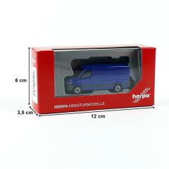 Herpa 096485 1/87 Ölçek MB Sprinter 18 m3 Van, Mavi,Sergilemeye Hazır Model Araç