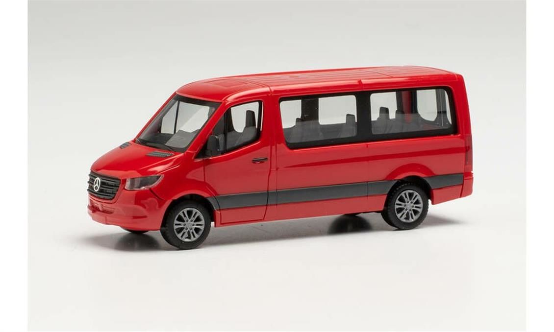 Herpa 096478 1/87 Ölçek MB Sprinter 18 m3, Kırmızı, Sergilemeye Hazır Model Araç