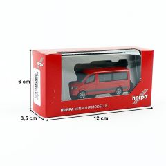 Herpa 096478 1/87 Ölçek MB Sprinter 18 m3, Kırmızı, Sergilemeye Hazır Model Araç