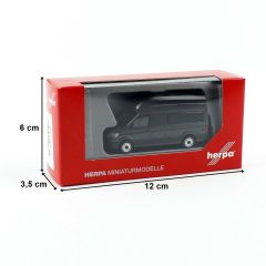 Herpa 096324 1/87 Ölçek VW Crafter HD Van, Koyu Gri, Sergilemeye Hazır Model Araç