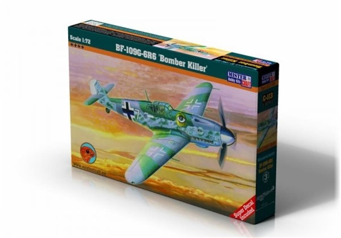 Mistercraft C113 1/72 BF-109G-6R6 ( Bomber Killer) Savaş Uçağı Demonte Plastik Maketi