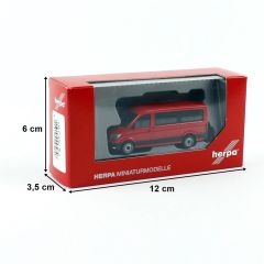 Herpa 095846 1/87 Ölçek VW Crafter Minibüs, Kırmızı, Sergilemeye Hazır Model Araç