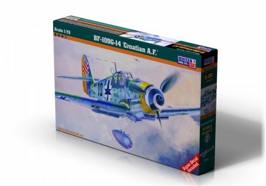 Mistercraft C151 1/72 BF-109G-14 (Croatian A.F.) Savaş Uçağı Demonte Plastik Maketi