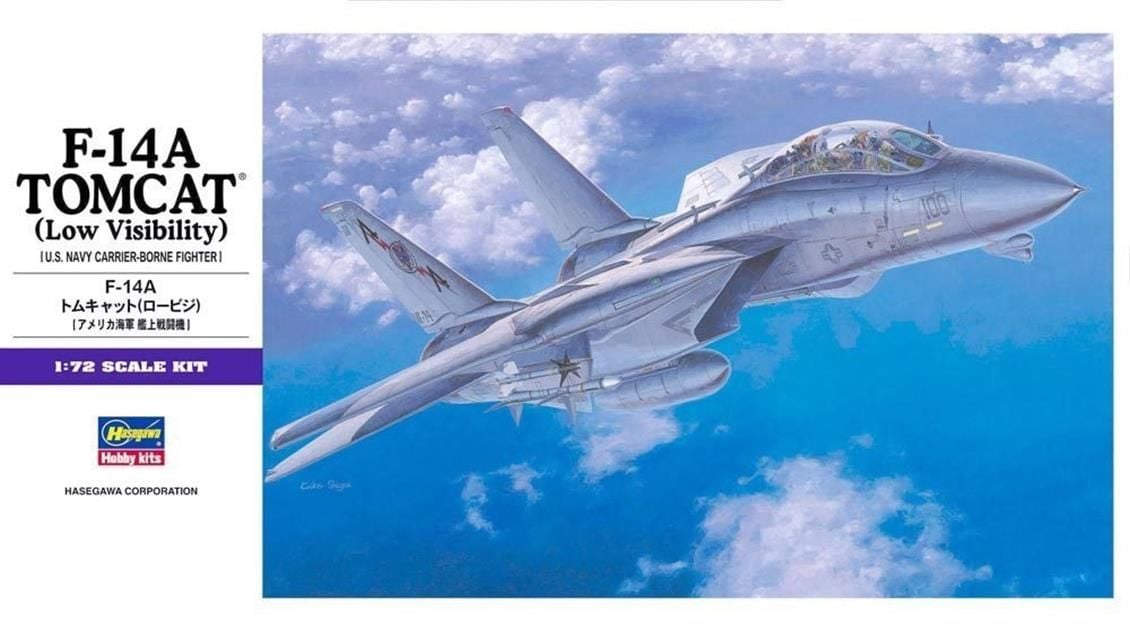 Hasegawa E2 00532 1/72 Ölçek F-14A Tomcat (Low Visibility) Savaş Uçağı Plastik Model Kiti