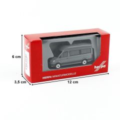 Herpa 094252-002 1/87 Ölçek VW Crafter Minibüs, Koyu Gri, Sergilemeye Hazır Model Araç