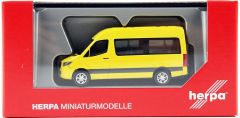 Herpa 093804-002 1/87 Ölçek MB Sprinter, 18 m3 Minibüs, Sarı, Sergilemeye Hazır Model Araç