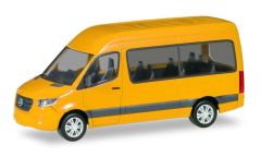 Herpa 093804-002 1/87 Ölçek MB Sprinter, 18 m3 Minibüs, Sarı, Sergilemeye Hazır Model Araç