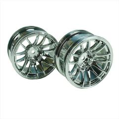 Silver 7 Y-Spoke Wheels 1/10 Car 6mm Offset ( 2 pcs)